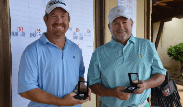 Trey Hallmark and Terrence Miskell are all smiles after winning Texas Four-Ball <br>(Texas Golf Association Photo)</br>