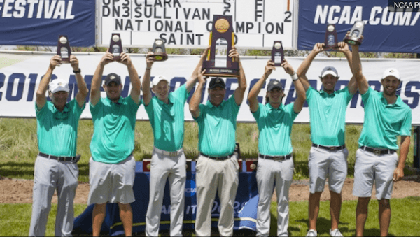 St. Leo's celebrates first NCAA title in program history <br>(St. Leo's Athletics Photo)</br>