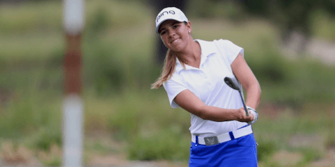 Kristen Gillman chips during the Women’s North & South Amateur in Pinehurst <br>(Photo by Thomas Toohey Brown)</br>