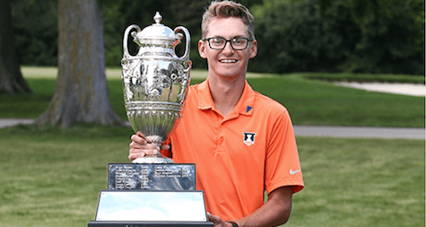 Dylan Meyer with Western Amateur trophy <br>(Western Golf Association Photo)</br>