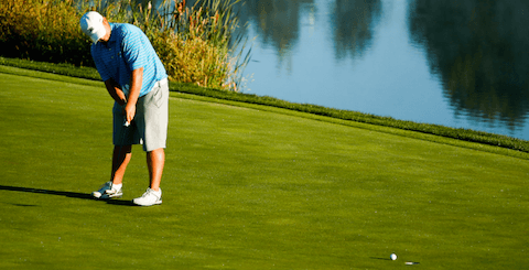 Kyle Hoffman rolled in this birdie putt on the first playoff <br>(USGA Photo)