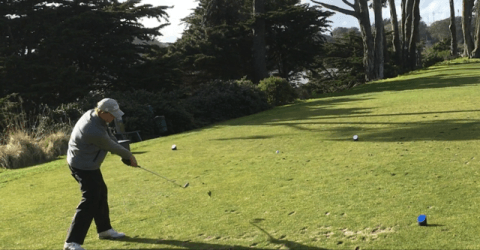 Kyle Wilkinson on Hole 17 at TPC Harding Park (AmateurGolf.com photo)