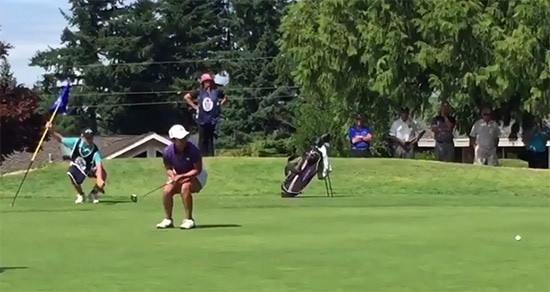 Julianne Alvarez had to make this putt to extend the match at the 37th hole
