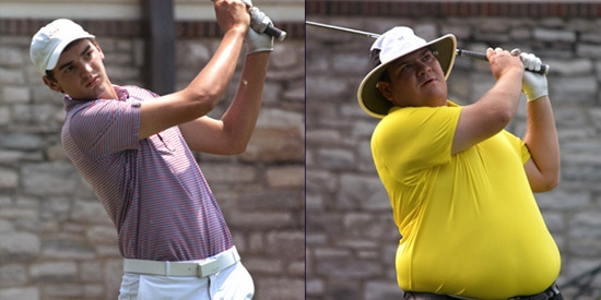 William Nottingham (L) is tied with Lee Maxwell (R) at 5 under<br>(TGA photo)