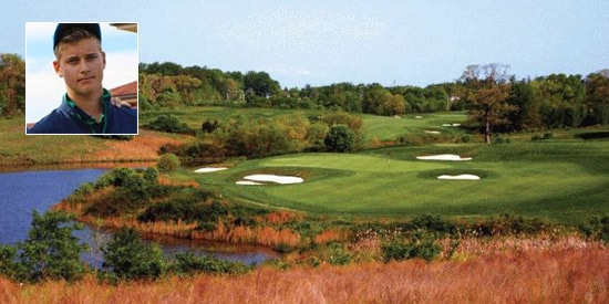 Gordon Brixi (inset) has a four shot lead with one round to go at Laurel Hill GC