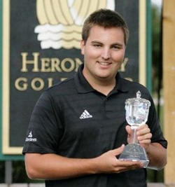 Gavin Dear, shown here with the<br>Dixie Amateur Trophy he won in December