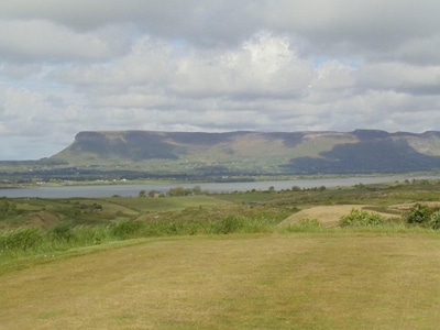 The mountains surrounding Rosses Point Golf Course in Sligo