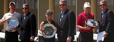 - Tournament Director Robert Crane presents the awards