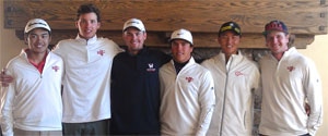 Saint Mary's golf at the WCC: Left to right Jonathon De Los Reyes, <br>Mac Marr, Ben Geyer, Dalan Refioglu, Alex Bungert, Cody Robinson
