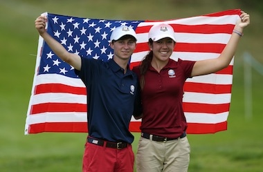 USA leads Europe by three points after first day of Junior Ryder Cup