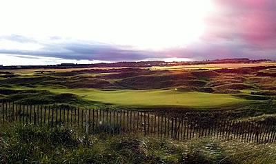 Sunset at Royal Aberdeen Golf Club in Scotland