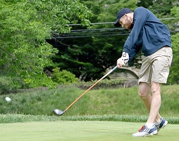 Scott McNeil lets one fly at St. Davids Golf Club
