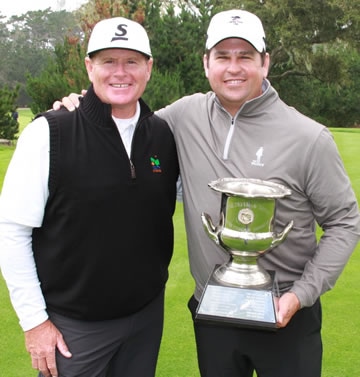 NCGA Master Division winner Jerry Ledzinski (right)<br>with runner-up Terry Foreman (NCGA)