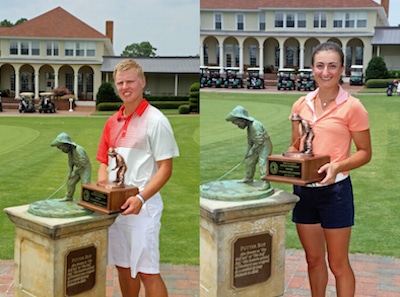 Easton Paxton and Christina Parsells win North & South Junior AM<BR>Thomas Toohey Brown photo
