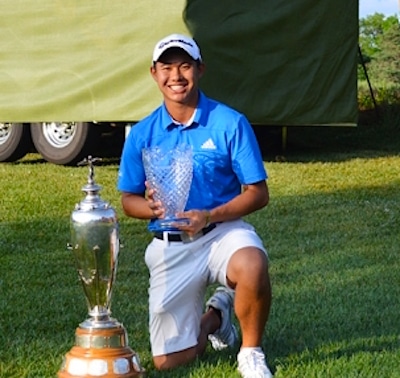 2015 Trans-Mississippi Championship winner Collin Morikawa<br>(Photo courtesy of Trans-Miss Golf Association)