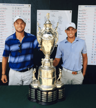 Taylor Funk (right) fired 69 on Saturday for the victory