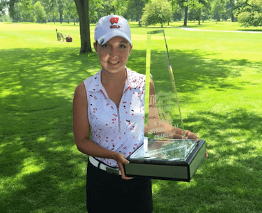 2015 Wisconsin Women's Amateur winner Rebecca<br>Klongland (Photo courtesy of WWSGA)