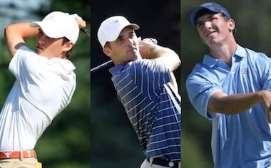 Gavin Hall (left), Denny McCarthy, and Carter Jenkins