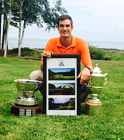 Nick McLaughlin with some of the hardware he's won this summer