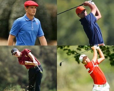 Bryson DeChambeau (TL), Derek Bard (TR),<Br>Sean Crocker (BL), and Kenta Konishi (BR)
