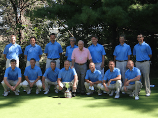 The victorious WPGA amateurs<br>with Arnold Palmer middle (WPGA)