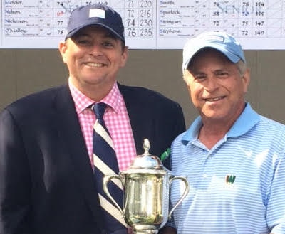 Mark Weston (rt) with Tournament Director Brandon Youmans, PGA<br>Photo Courtesy of Jones Cup Senior Invitational