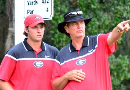 Georgia's Sepp Straka with Coach Chris Haack <br>(University of Georgia Photo)</br>