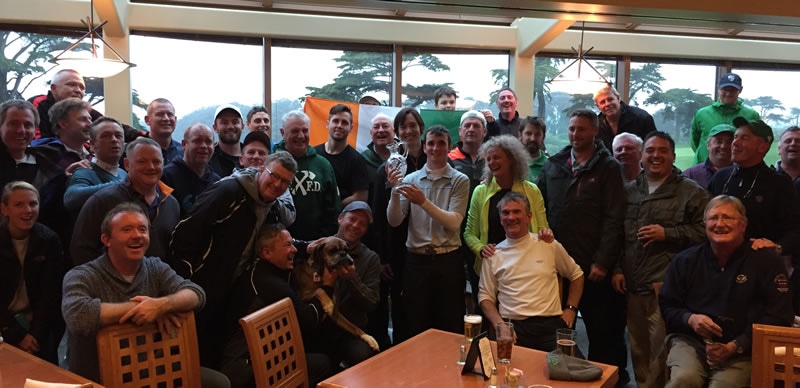 An Irish celebration following Daniel Connolly's win at the San Francisco City Championship<br>Randy Haag photo<br>