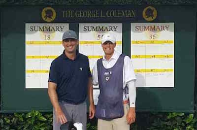 Coleman Invitational Winner TJ Shuart and caddie Matt Baran<br>(Photo Courtesy of TJ Shuart)</br>