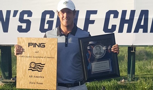 St. Leo freshman Hugo Bernard after NCAA Division II Medalist title <br>(St. Leo University Photo)</br>