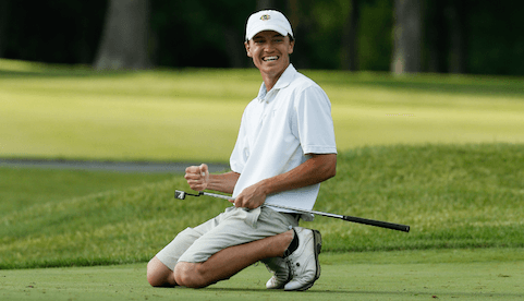 Chris Crawford reacts to 40-foot putt that sent him to U.S. Open <br>(USGA Photo)</br>