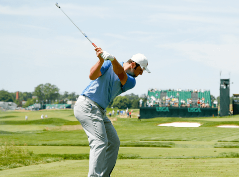 Jon Rahm hits a tee shot at 116th U.S. Open <br>(USGA Photo)</br>
