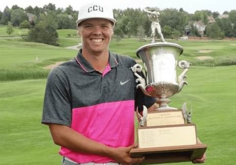 Nathaniel Goddard with Colorado Match Play trophy <br>(CGA Photo)</br>