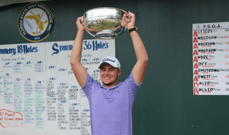 Jacob Huizinga after Florida Amateur win <br>(FSGA Photo)</br>
