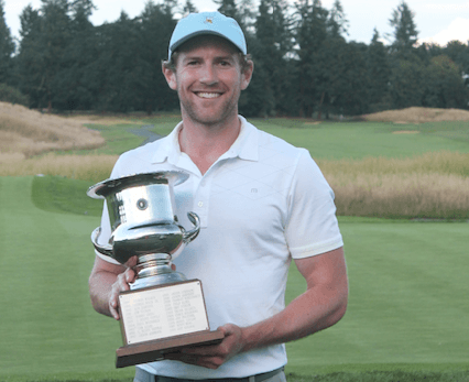 Philip Bagdade with Oregon Mid-Amateur trophy <br>(OGA Photo)</br>