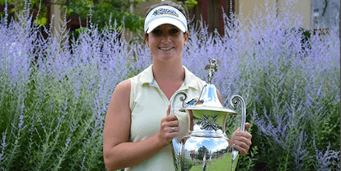 Bailey Cocca with NYS Women's Amateur trophy <br>(NYSGA Photo)</br>