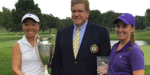 Alice Chen (R) and Taylor Totland after NJ Women's Championship match <br>(NJSGA Photo)</br>