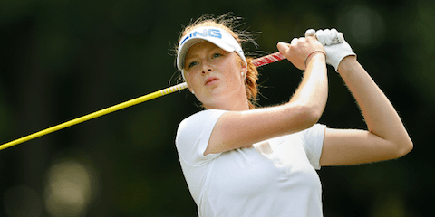 Mathilda Cappeliez on the second hole Friday <br>(USGA Photo)</br>