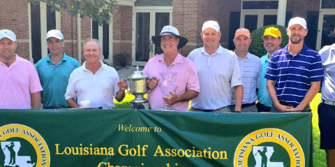 Robbie McWilliams (center) following Louisiana Mid-Amateur title <br>(LGA Photo)</br>