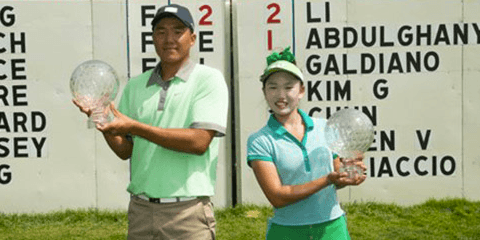 Norman Xiong (L) and Lucy Li after Junior PGA Championship victories <br>(PGA of America Photo)</br>