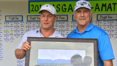 Mark Mance (L) after Montana Mid-Amateur victory <br>(Montana Golf Association Photo)</br>