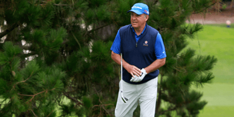 Randy Haag approaches a green during NCGA Match Play action <br>(NCGA Photo)