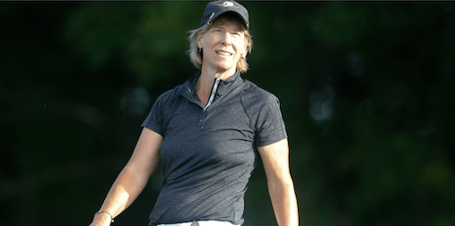 Karen Garcia watches a shot during her quarterfinal match <br>(USGA Photo)