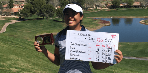 Bianca Pagdanganan after her NCAA record tying day <br>(Gonzaga Athletics Photo)