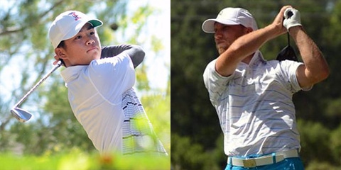 Shintaro Ban (L) and Justin Tereshko,<br>the 36-hole leaders of the Monroe Invitational