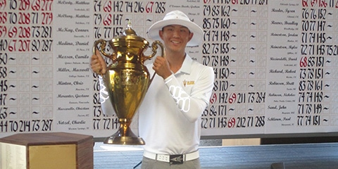 Jino Sohn won his first major amateur event at the Southwestern Am<br>(SWGA photo)