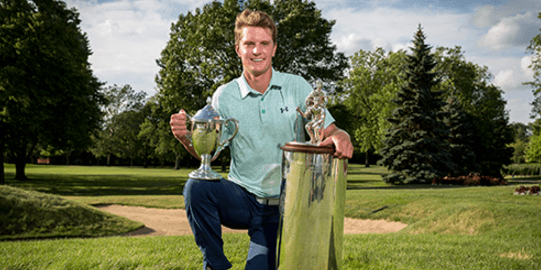 Willam Mouw poses after winning the Western Junior <br>(Western Golf Association Photo)