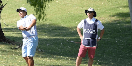 Sam Choi watches a shot on Friday <br>(SCGA Photo)