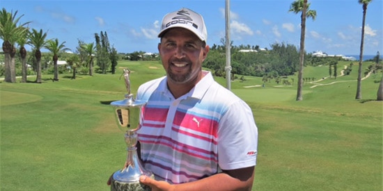 Jarryd Dillas adds the Stroke Play title at Port Royal to his Match Play win at Mid Ocean<br>(Royal Gazette photo)