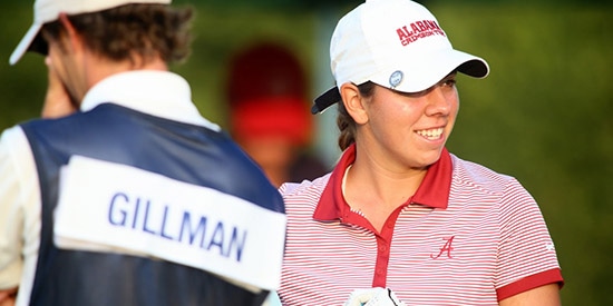 Kristen Gillman, the defending Women’s North & South Amateur Champion,<br>advances to the quarterfinals in 2017. (Photo by Thomas Toohey Brown)